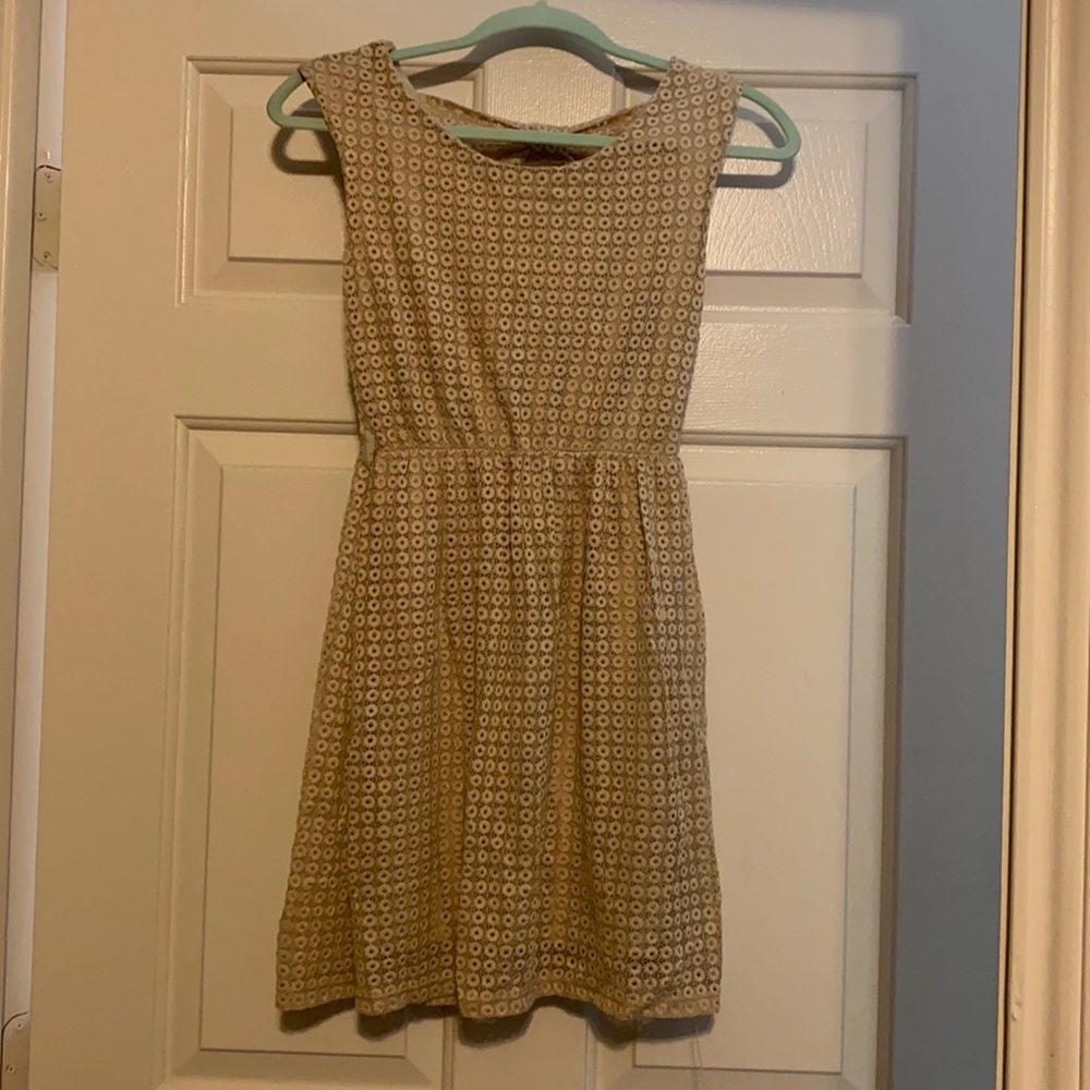 Bow back nude dress